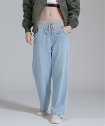 WAIST RIB DENIM PANTS/ウエストリブ デニムパンツ