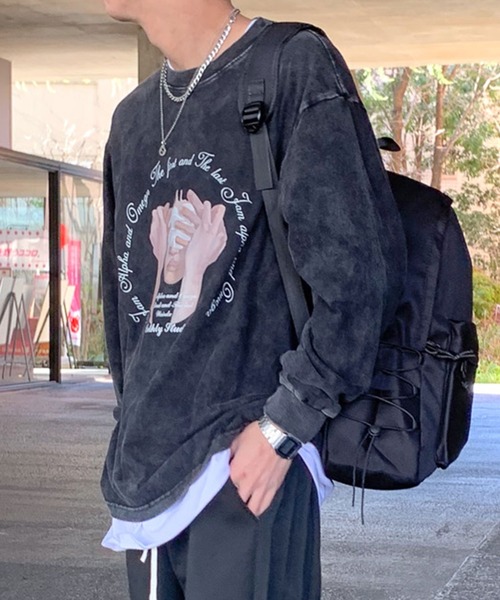 link lot（リンクロット）の「【秋冬】ヴィンテージライクビッグプリントロンT（Tシャツ/カットソー・メンズ・パープル/ブラック/ブルー/イエロー・M/L）」の17枚目の写真