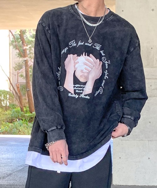 link lot（リンクロット）の「【秋冬】ヴィンテージライクビッグプリントロンT（Tシャツ/カットソー・メンズ・パープル/ブラック/ブルー/イエロー・M/L）」の19枚目の写真