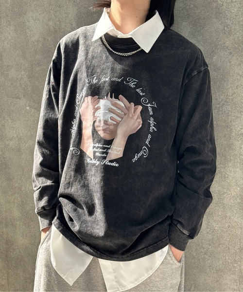 link lot（リンクロット）の「【秋冬】ヴィンテージライクビッグプリントロンT（Tシャツ/カットソー・メンズ・パープル/ブラック/ブルー/イエロー・M/L）」の21枚目の写真