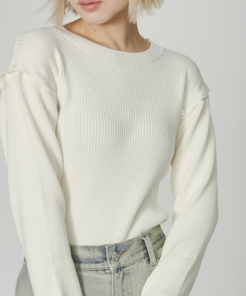 ENVYM（アンビー）の「マルチウェイリブニット（ニット/セーター・レディース・ホワイト/グレー/ブルー・FREE）」の17枚目の写真