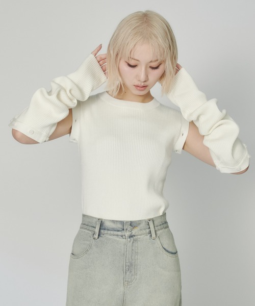 ENVYM（アンビー）の「マルチウェイリブニット（ニット/セーター・レディース・ホワイト/グレー/ブルー・FREE）」の19枚目の写真