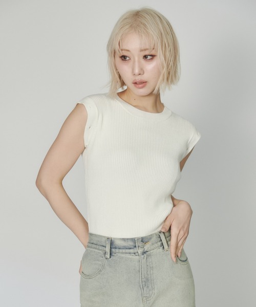 ENVYM（アンビー）の「マルチウェイリブニット（ニット/セーター・レディース・ホワイト/グレー/ブルー・FREE）」の21枚目の写真