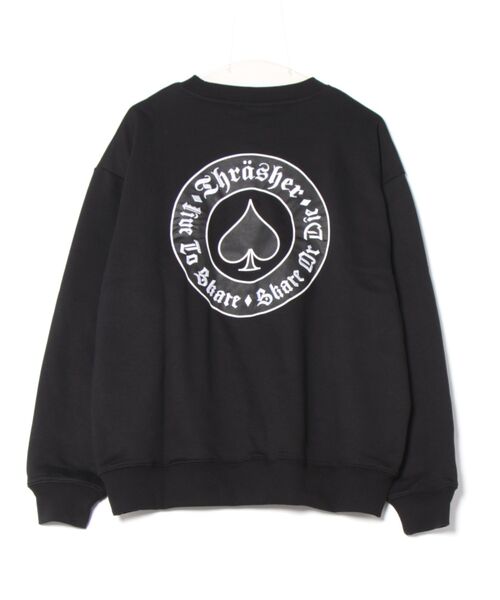 【THRASHER/スラッシャー】ヘビーウェイト マガジンロゴ スペードオースロゴ クルーネック スウェット LOGO CREW SWEAT（スウェット）｜THRASHER（スラッシャー）