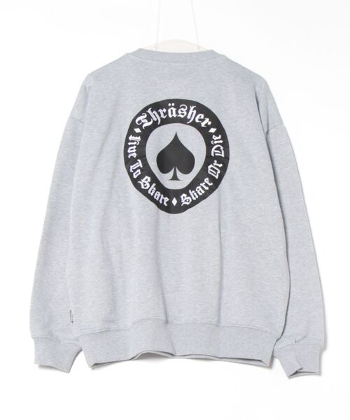 【THRASHER/スラッシャー】ヘビーウェイト マガジンロゴ スペードオースロゴ クルーネック スウェット LOGO CREW SWEAT（スウェット）｜THRASHER（スラッシャー）