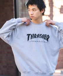 【THRASHER/スラッシャー】ヘビーウェイト マガジンロゴ スペードオースロゴ クルーネック スウェット LOGO CREW SWEAT