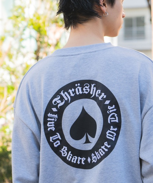 THRASHER（スラッシャー）の「【THRASHER/スラッシャー】ヘビーウェイト マガジンロゴ スペードオースロゴ クルーネック スウェット LOGO CREW SWEAT（スウェット・メンズ・ブラック系その他/ホワイト系その他2/グレー系その他2/ホワイト系その他/ブラック系その他2/グレー系その他・LARGE/MEDIUM）」の6枚目の写真