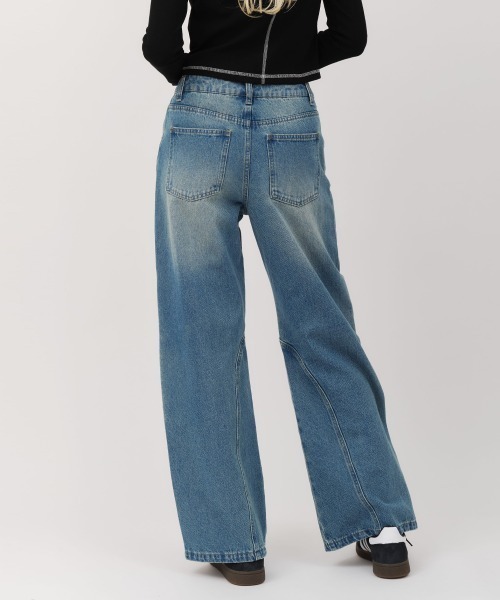 atmos pink(アトモスピンク)の「atmos pink Biker Denim Pants / アトモス ピンク バイカー デニム パンツ(その他パンツ・レディース・ブルー/ブラック・M/S/XS)」の3枚目の写真