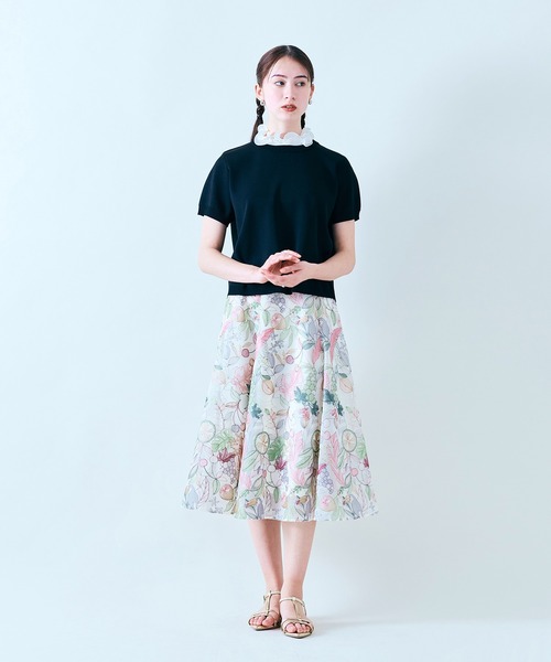 Audie a Muses（オーディアミューズ）の「トロピカル刺繍スカート（スカート・レディース・ブルー/ベージュ・42/38/36）」の8枚目の写真