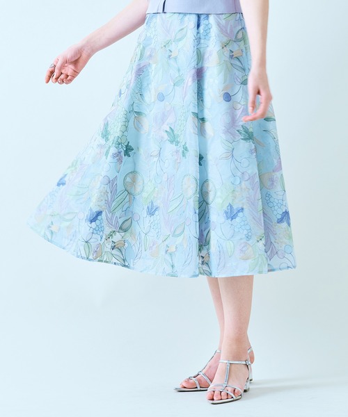 Audie a Muses（オーディアミューズ）の「トロピカル刺繍スカート（スカート・レディース・ブルー/ベージュ・42/38/36）」の11枚目の写真