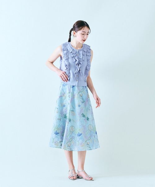 Audie a Muses（オーディアミューズ）の「トロピカル刺繍スカート（スカート・レディース・ブルー/ベージュ・42/38/36）」の12枚目の写真