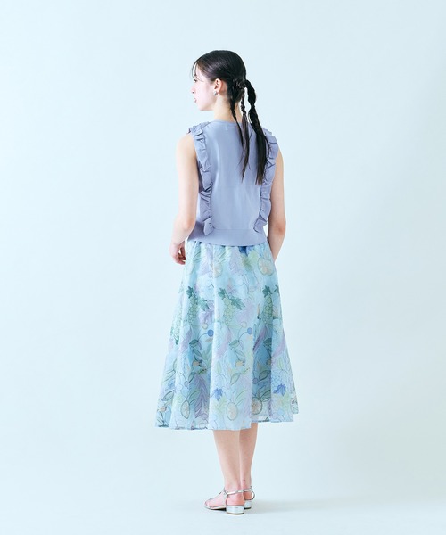 Audie a Muses（オーディアミューズ）の「トロピカル刺繍スカート（スカート・レディース・ブルー/ベージュ・42/38/36）」の13枚目の写真