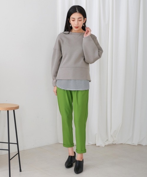 Bou Jeloud(ブージュルード)の「軽やかボンディングZIPプルオーバー(Tシャツ/カットソー・レディース・グレー/ベージュ/ブラック・FREE)」の12枚目の写真