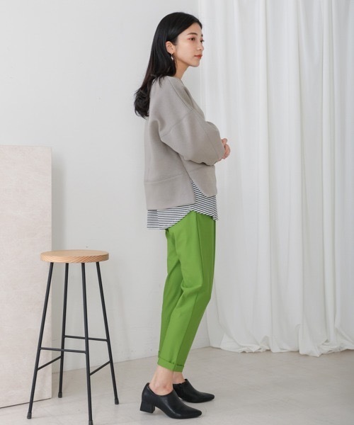 Bou Jeloud(ブージュルード)の「軽やかボンディングZIPプルオーバー(Tシャツ/カットソー・レディース・グレー/ベージュ/ブラック・FREE)」の10枚目の写真