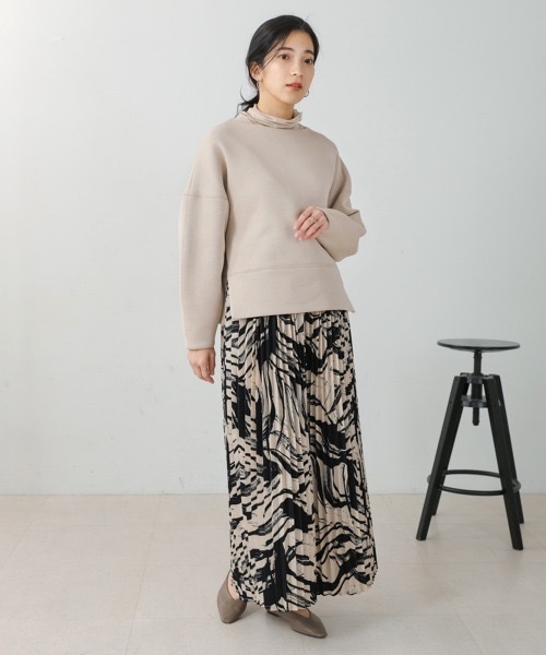 Bou Jeloud(ブージュルード)の「軽やかボンディングZIPプルオーバー(Tシャツ/カットソー・レディース・グレー/ベージュ/ブラック・FREE)」の19枚目の写真