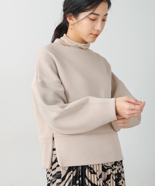 Bou Jeloud(ブージュルード)の「軽やかボンディングZIPプルオーバー(Tシャツ/カットソー・レディース・グレー/ベージュ/ブラック・FREE)」の18枚目の写真