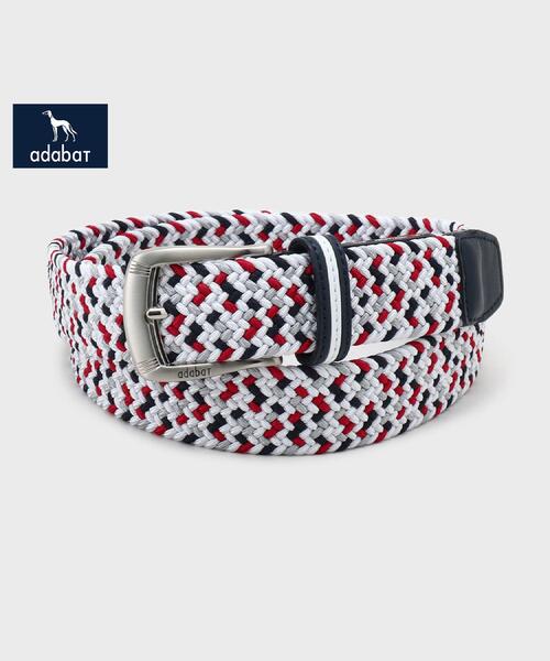 adabat（アダバット）の「【新レーベル ADABAT NAVY】トリコロールメッシュベルト（ベルト・メンズ・ホワイト/ライトグレー/ネイビー・00/10）」の3枚目の写真