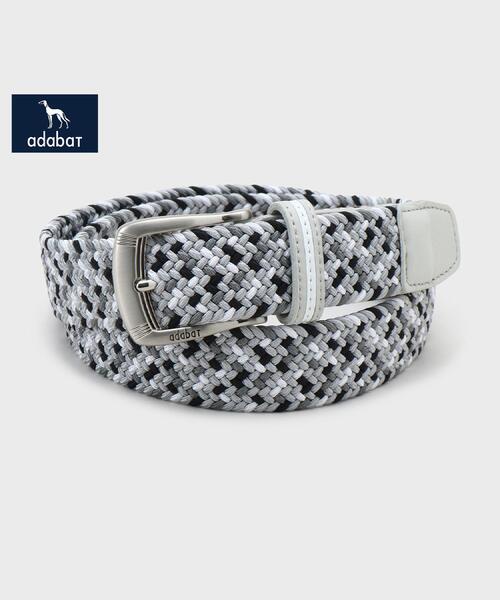 adabat（アダバット）の「【新レーベル ADABAT NAVY】トリコロールメッシュベルト（ベルト・メンズ・ホワイト/ライトグレー/ネイビー・00/10）」の2枚目の写真