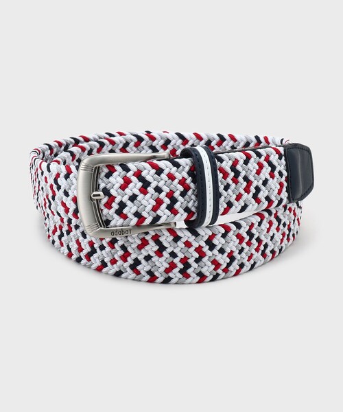 adabat（アダバット）の「【新レーベル ADABAT NAVY】トリコロールメッシュベルト（ベルト・メンズ・ホワイト/ライトグレー/ネイビー・00/10）」の4枚目の写真