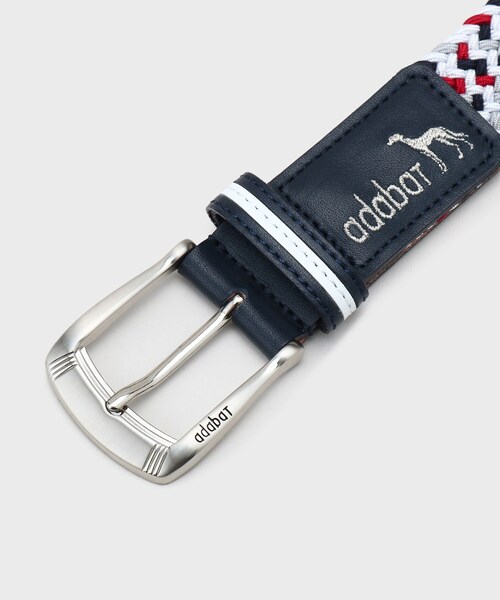 adabat（アダバット）の「【新レーベル ADABAT NAVY】トリコロールメッシュベルト（ベルト・メンズ・ホワイト/ライトグレー/ネイビー・00/10）」の7枚目の写真