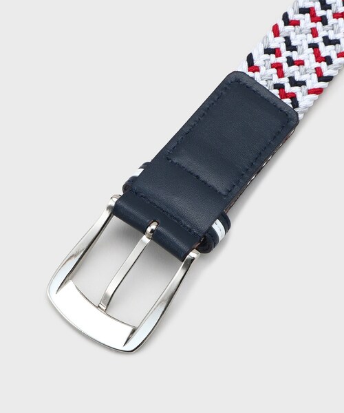 adabat（アダバット）の「【新レーベル ADABAT NAVY】トリコロールメッシュベルト（ベルト・メンズ・ホワイト/ライトグレー/ネイビー・00/10）」の8枚目の写真