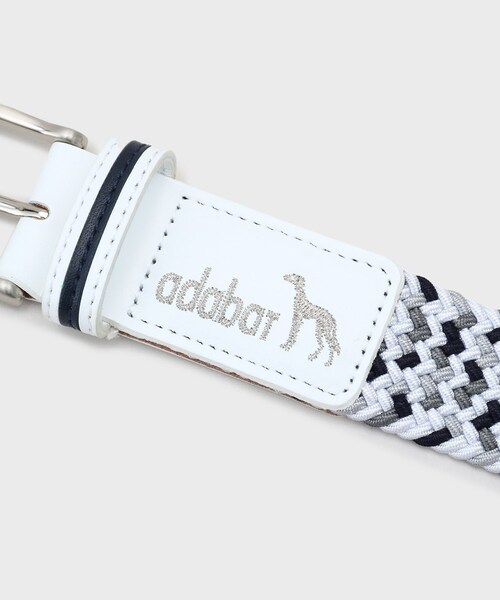 adabat（アダバット）の「【新レーベル ADABAT NAVY】トリコロールメッシュベルト（ベルト・メンズ・ホワイト/ライトグレー/ネイビー・00/10）」の10枚目の写真