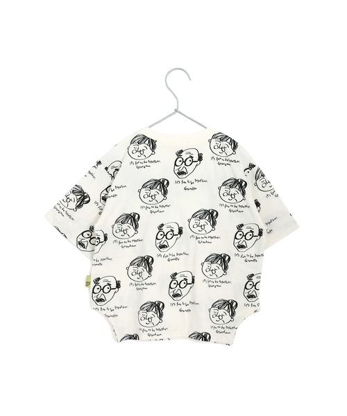 MAKE YOUR DAY（メイクユアデイ）の「じいちゃんばあちゃん総柄半袖Tシャツ■80～140cm（Tシャツ/カットソー・キッズ・オフホワイト/ミント・80/90/100/110/120/130/140）」の9枚目の写真