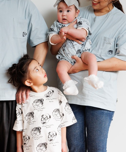 MAKE YOUR DAY（メイクユアデイ）の「じいちゃんばあちゃん総柄半袖Tシャツ■80～140cm（Tシャツ/カットソー・キッズ・オフホワイト/ミント・80/90/100/110/120/130/140）」の14枚目の写真