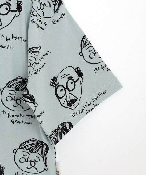 MAKE YOUR DAY（メイクユアデイ）の「じいちゃんばあちゃん総柄半袖Tシャツ■80～140cm（Tシャツ/カットソー・キッズ・オフホワイト/ミント・80/90/100/110/120/130/140）」の22枚目の写真