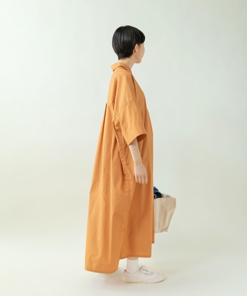 PAR ICI（パーリッシィ）の「ブロード BIGシャツワンピース（シャツワンピース・レディース・オレンジ/ダークブラウン/グリーン・FREE）」の8枚目の写真