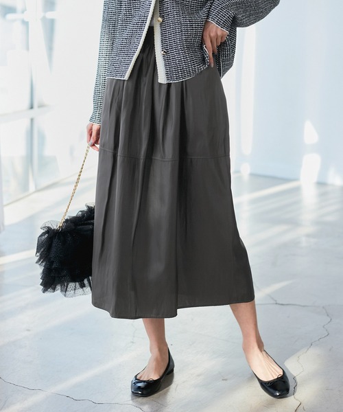 新品未使用タグ付き　エルメス　スカート　切り替え　ウエストゴム　ニット セール】切り替えギャザーフレアスカート（スカート）｜ROPE' PICNIC