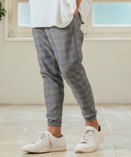Magine(マージン)の「mp13233- Stretch Check Fabric Tapered Pants チェック柄テーパードパンツ(その他パンツ・メンズ・ベージュ/グレー/ブラック・44/46/48)」の2枚目の写真