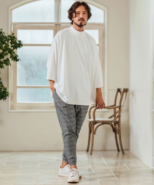 Magine(マージン)の「mp13233- Stretch Check Fabric Tapered Pants チェック柄テーパードパンツ(その他パンツ・メンズ・ベージュ/グレー/ブラック・44/46/48)」の19枚目の写真