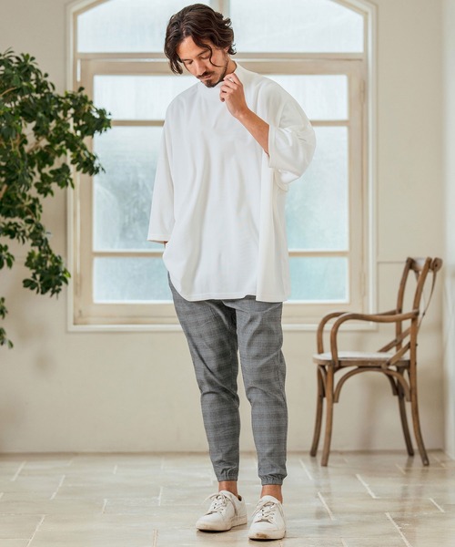 Magine(マージン)の「mp13233- Stretch Check Fabric Tapered Pants チェック柄テーパードパンツ(その他パンツ・メンズ・ベージュ/グレー/ブラック・44/46/48)」の20枚目の写真