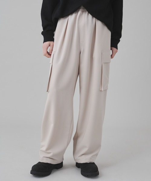 WEGO（ウィゴー）の「WEGO/イージーワイドカーゴスラックス（スラックス・メンズ・ブラック/ダークグレー/ライトベージュ/ブラック系その他2/ブラウン・MEDIUM/LARGE）」の5枚目の写真