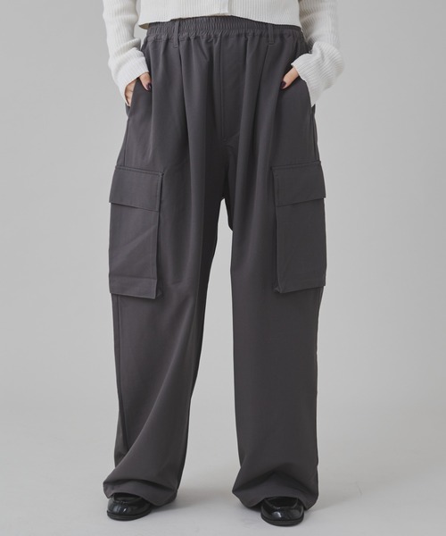 WEGO（ウィゴー）の「WEGO/イージーワイドカーゴスラックス（スラックス・メンズ・ブラック/ダークグレー/ライトベージュ/ブラック系その他2/ブラウン・MEDIUM/LARGE）」の3枚目の写真