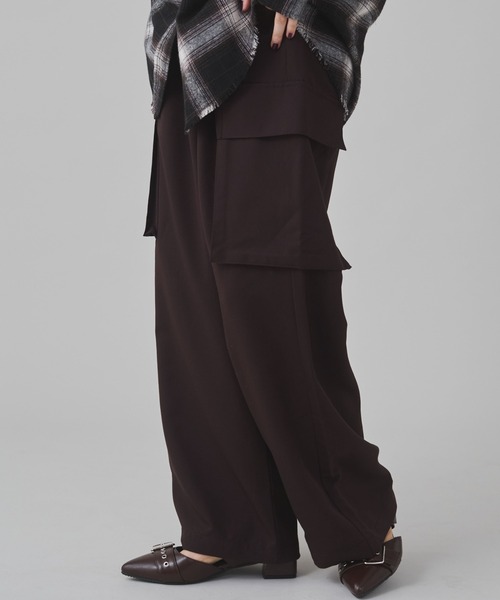 WEGO（ウィゴー）の「WEGO/イージーワイドカーゴスラックス（スラックス・メンズ・ブラック/ダークグレー/ライトベージュ/ブラック系その他2/ブラウン・MEDIUM/LARGE）」の10枚目の写真