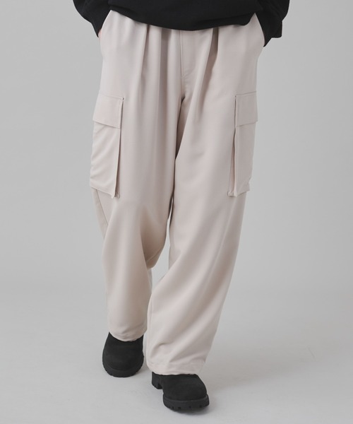 WEGO（ウィゴー）の「WEGO/イージーワイドカーゴスラックス（スラックス・メンズ・ブラック/ダークグレー/ライトベージュ/ブラック系その他2/ブラウン・MEDIUM/LARGE）」の15枚目の写真