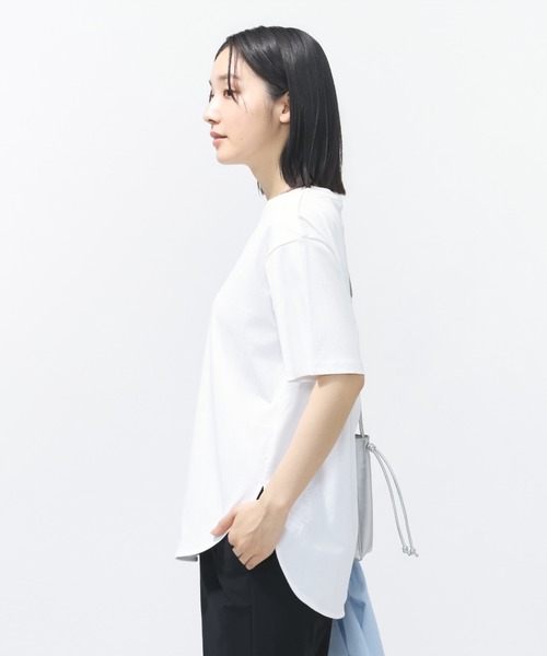 TIGORA(ティゴラ)の「ティゴラ TIGORA UVカットシルキーコットンラウンドテールTシャツ(Tシャツ/カットソー・レディース・ホワイト/ブラック/カーキ・S/M/L/XL)」の13枚目の写真