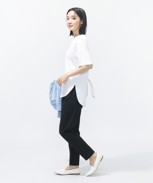 TIGORA(ティゴラ)の「ティゴラ TIGORA UVカットシルキーコットンラウンドテールTシャツ(Tシャツ/カットソー・レディース・ホワイト/ブラック/カーキ・S/M/L/XL)」の17枚目の写真