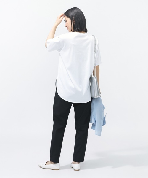 TIGORA(ティゴラ)の「ティゴラ TIGORA UVカットシルキーコットンラウンドテールTシャツ(Tシャツ/カットソー・レディース・ホワイト/ブラック/カーキ・S/M/L/XL)」の18枚目の写真