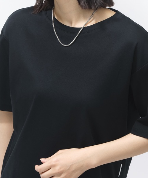 TIGORA(ティゴラ)の「ティゴラ TIGORA UVカットシルキーコットンラウンドテールTシャツ(Tシャツ/カットソー・レディース・ホワイト/ブラック/カーキ・S/M/L/XL)」の11枚目の写真