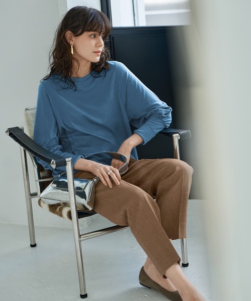 Made in Japan】なめらかテンセル袖ギャザートップス（Tシャツ