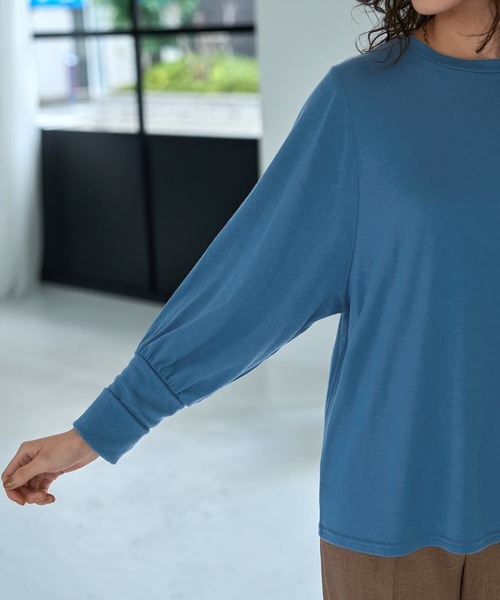 Made in Japan】なめらかテンセル袖ギャザートップス（Tシャツ