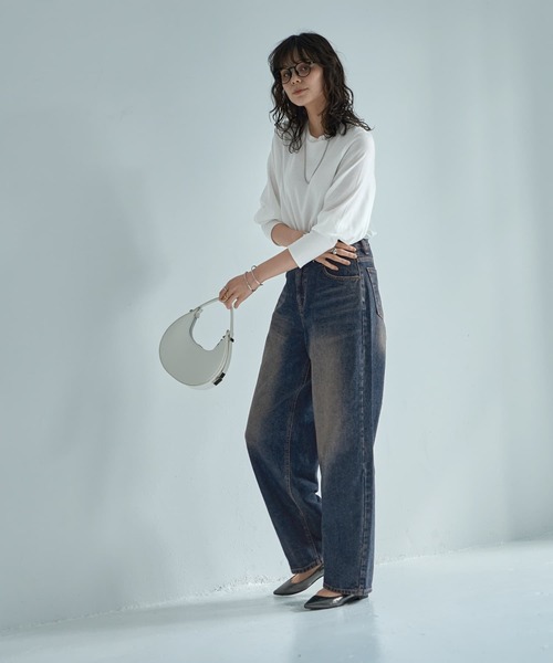 tシャツ 「Made in Japan」なめらかテンセル袖ギャザートップス レディース Made in Japan】なめらかテンセル袖ギャザートップス（Tシャツ