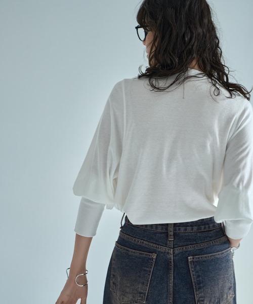 tシャツ 「Made in Japan」なめらかテンセル袖ギャザートップス レディース STYLE DELI tシャツ 「Made in Japan」なめらかテンセル袖