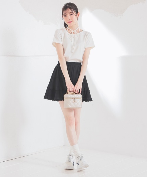 Honeys（ハニーズ）の「ホルター付トップス（Tシャツ/カットソー・レディース・レッド/ブラック/サックスブルー/アイボリー・S/M/L）」の18枚目の写真