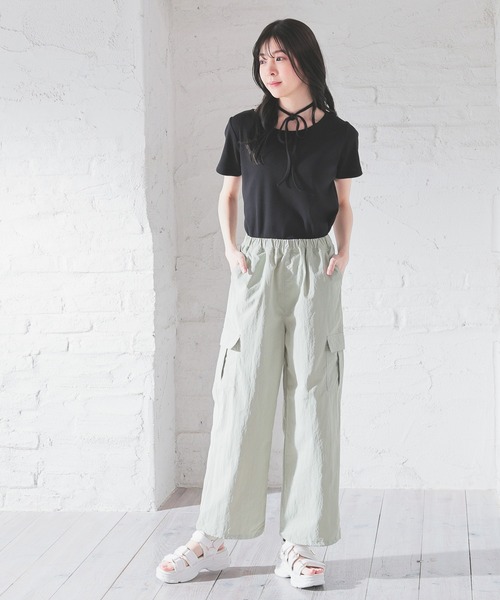 Honeys（ハニーズ）の「ホルター付トップス（Tシャツ/カットソー・レディース・レッド/ブラック/サックスブルー/アイボリー・S/M/L）」の20枚目の写真