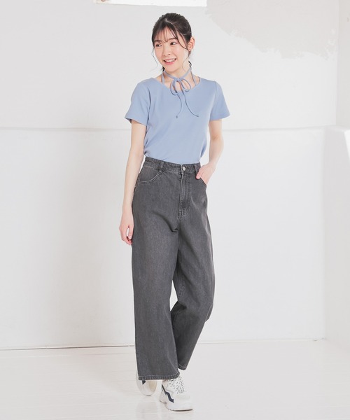 Honeys（ハニーズ）の「ホルター付トップス（Tシャツ/カットソー・レディース・レッド/ブラック/サックスブルー/アイボリー・S/M/L）」の22枚目の写真