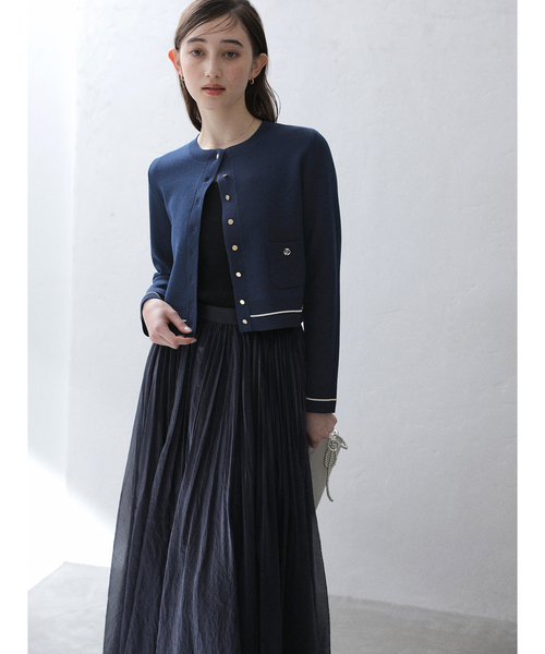 La TOTALITE（ラトータリテ）の「【洗える】ウォッシャブルスムースカーディガン（カーディガン/ボレロ・レディース・ネイビー/オレンジ/ホワイト・FREE）」の2枚目の写真